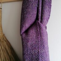 Handwoven Purple Speckled Twill Scarf